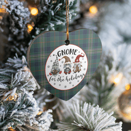 Scottish Kennedy Modern Clan Tartan Ceramic Ornament - Gnome Heart Style Scottish Plaid Tartan Plaid