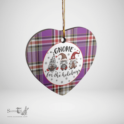 Scottish Lockwood Clan Tartan Ceramic Ornament - Gnome Heart Style Scottish Plaid Tartan Plaid