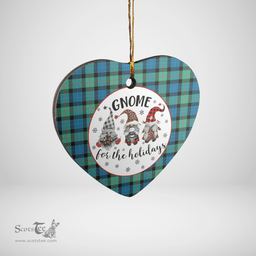 Scottish Gunn Ancient Clan Tartan Ceramic Ornament - Gnome Heart Style Scottish Plaid Tartan Plaid