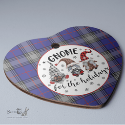 Scottish Kinnaird Clan Tartan Ceramic Ornament - Gnome Heart Style Scottish Plaid Tartan Plaid