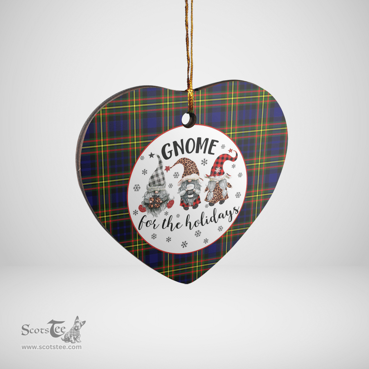 Scottish MacLellan Modern Clan Tartan Ceramic Ornament - Gnome Heart Style Scottish Plaid Tartan Plaid