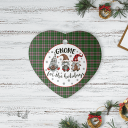 Scottish Gray Hunting Clan Tartan Ceramic Ornament - Gnome Heart Style Scottish Plaid Tartan Plaid
