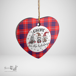 Scottish Hamilton Modern Clan Tartan Ceramic Ornament - Gnome Heart Style Scottish Plaid Tartan Plaid