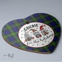 Scottish MacEwen Modern Clan Tartan Ceramic Ornament - Gnome Heart Style Scottish Plaid Tartan Plaid