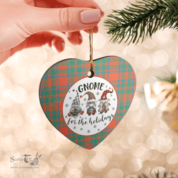 Scottish MacKintosh Ancient Clan Tartan Ceramic Ornament - Gnome Heart Style Scottish Plaid Tartan Plaid