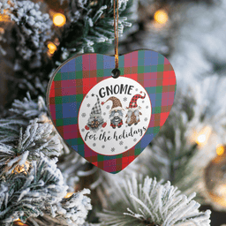 Scottish Mar Clan Tartan Ceramic Ornament - Gnome Heart Style Scottish Plaid Tartan Plaid