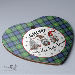 Scottish Gordon Old Ancient Clan Tartan Ceramic Ornament - Gnome Heart Style Scottish Plaid Tartan Plaid