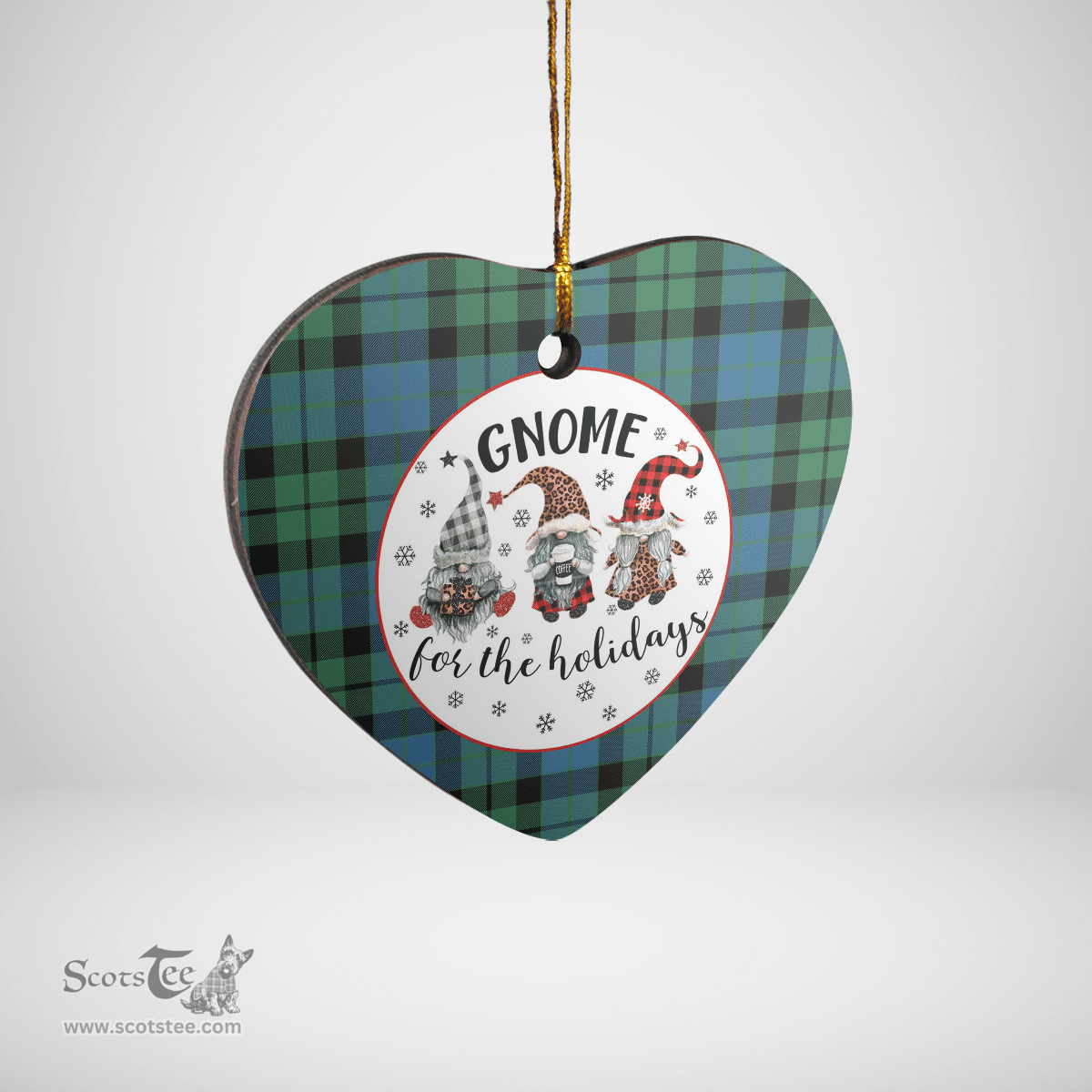 Scottish MacKay Ancient Clan Tartan Ceramic Ornament - Gnome Heart Style Scottish Plaid Tartan Plaid