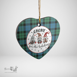 Scottish MacKay Ancient Clan Tartan Ceramic Ornament - Gnome Heart Style Scottish Plaid Tartan Plaid