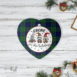 Scottish MacCallum Modern Clan Tartan Ceramic Ornament - Gnome Heart Style Scottish Plaid Tartan Plaid