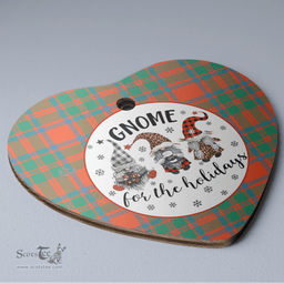 Scottish MacKintosh Ancient Clan Tartan Ceramic Ornament - Gnome Heart Style Scottish Plaid Tartan Plaid