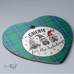 Scottish Irvine Ancient Clan Tartan Ceramic Ornament - Gnome Heart Style Scottish Plaid Tartan Plaid
