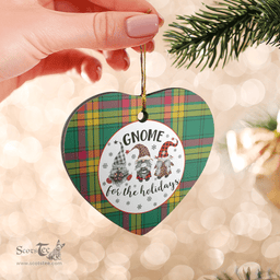 Scottish MacMillan Old Ancient Clan Tartan Ceramic Ornament - Gnome Heart Style Scottish Plaid Tartan Plaid
