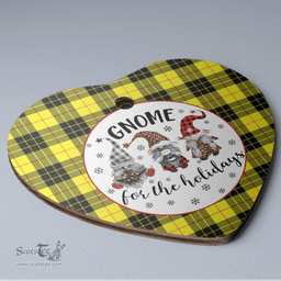 Scottish MacLeod of Lewis Modern Clan Tartan Ceramic Ornament - Gnome Heart Style Scottish Plaid Tartan Plaid