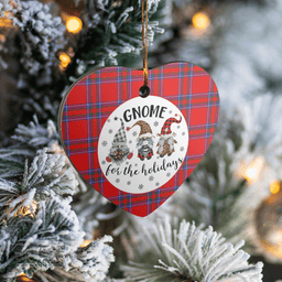 Scottish Inverness District Clan Tartan Ceramic Ornament - Gnome Heart Style Scottish Plaid Tartan Plaid