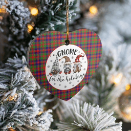 Scottish Gow (or McGouan) Clan Tartan Ceramic Ornament - Gnome Heart Style Scottish Plaid Tartan Plaid