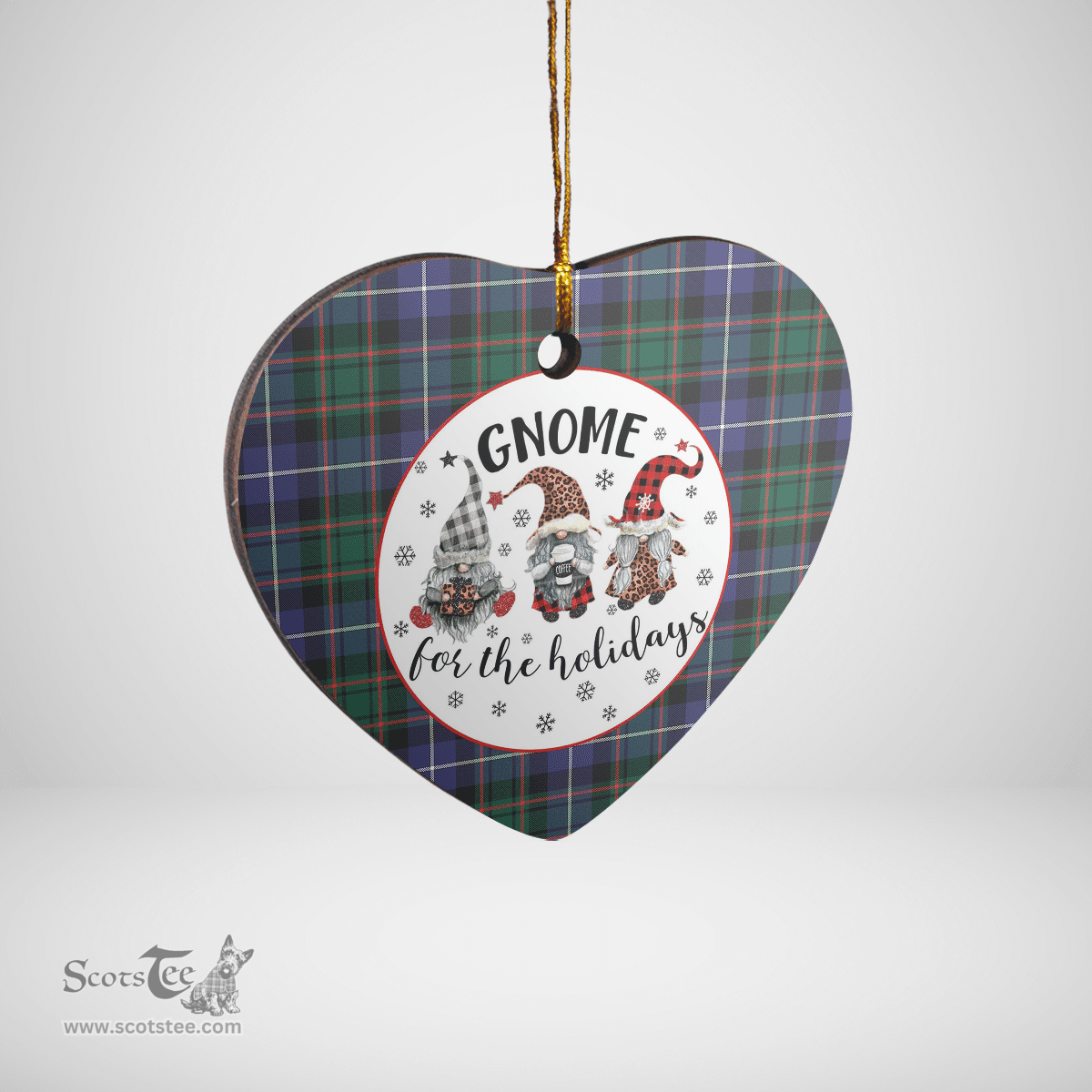 Scottish MacRae Hunting Modern Clan Tartan Ceramic Ornament - Gnome Heart Style Scottish Plaid Tartan Plaid