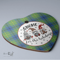 Scottish Johnston Ancient Clan Tartan Ceramic Ornament - Gnome Heart Style Scottish Plaid Tartan Plaid