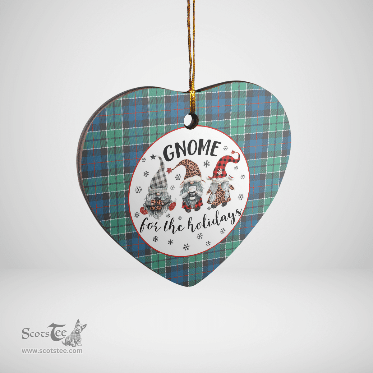 Scottish Leslie Hunting Ancient Clan Tartan Ceramic Ornament - Gnome Heart Style Scottish Plaid Tartan Plaid