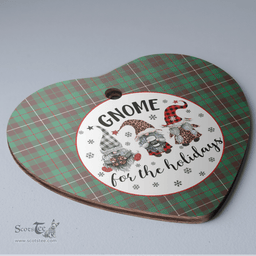 Scottish MacKinnon Hunting Ancient Clan Tartan Ceramic Ornament - Gnome Heart Style Scottish Plaid Tartan Plaid