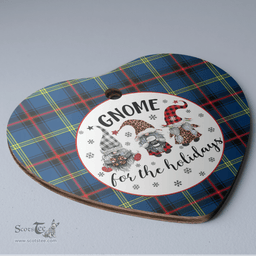 Scottish Grewar Clan Tartan Ceramic Ornament - Gnome Heart Style Scottish Plaid Tartan Plaid
