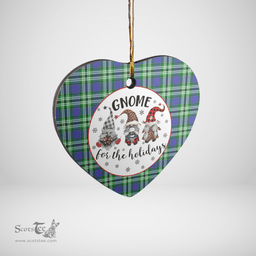 Scottish Learmonth Clan Tartan Ceramic Ornament - Gnome Heart Style Scottish Plaid Tartan Plaid