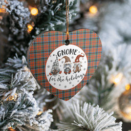 Scottish MacNaughton Ancient Clan Tartan Ceramic Ornament - Gnome Heart Style Scottish Plaid Tartan Plaid