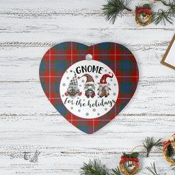 Scottish Fraser Ancient Clan Tartan Ceramic Ornament - Gnome Heart Style Scottish Plaid Tartan Plaid
