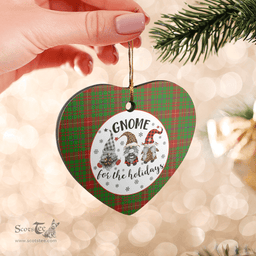 Scottish Fulton Clan Tartan Ceramic Ornament - Gnome Heart Style Scottish Plaid Tartan Plaid