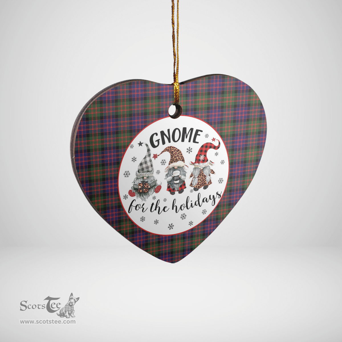 Scottish MacDonald Modern Clan Tartan Ceramic Ornament - Gnome Heart Style Scottish Plaid Tartan Plaid