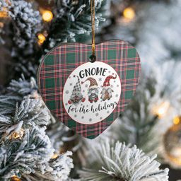 Scottish MacFarlane Hunting Modern Clan Tartan Ceramic Ornament - Gnome Heart Style Scottish Plaid Tartan Plaid