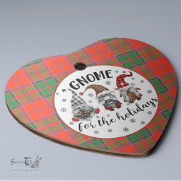 Scottish Grant Ancient Clan Tartan Ceramic Ornament - Gnome Heart Style Scottish Plaid Tartan Plaid