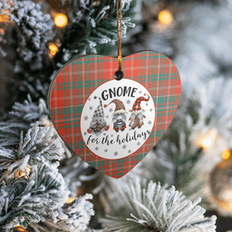 Scottish MacDougall Ancient Clan Tartan Ceramic Ornament - Gnome Heart Style Scottish Plaid Tartan Plaid