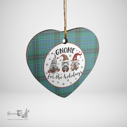 Scottish MacInnes Ancient Clan Tartan Ceramic Ornament - Gnome Heart Style Scottish Plaid Tartan Plaid