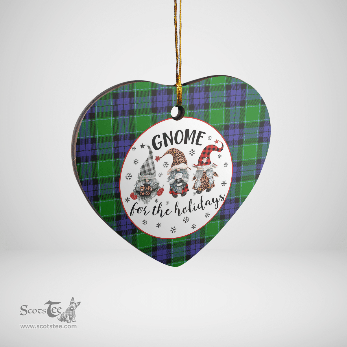 Scottish Haldane 2 Clan Tartan Ceramic Ornament - Gnome Heart Style Scottish Plaid Tartan Plaid