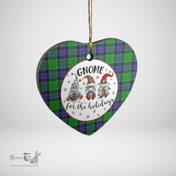Scottish Haldane 2 Clan Tartan Ceramic Ornament - Gnome Heart Style Scottish Plaid Tartan Plaid
