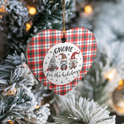 Scottish Glasgow District Clan Tartan Ceramic Ornament - Gnome Heart Style Scottish Plaid Tartan Plaid