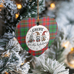 Scottish MacCulloch Clan Tartan Ceramic Ornament - Gnome Heart Style Scottish Plaid Tartan Plaid