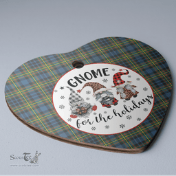 Scottish MacLellan Ancient Clan Tartan Ceramic Ornament - Gnome Heart Style Scottish Plaid Tartan Plaid