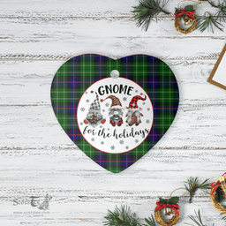 Scottish Leslie Hunting Clan Tartan Ceramic Ornament - Gnome Heart Style Scottish Plaid Tartan Plaid