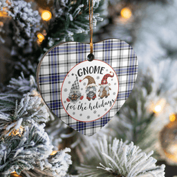 Scottish Hannay Clan Tartan Ceramic Ornament - Gnome Heart Style Scottish Plaid Tartan Plaid