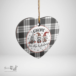 Scottish MacFarlane Black & White Ancient Clan Tartan Ceramic Ornament - Gnome Heart Style Scottish Plaid Tartan Plaid