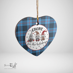 Scottish MacKay Blue Clan Tartan Ceramic Ornament - Gnome Heart Style Scottish Plaid Tartan Plaid