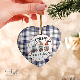 Scottish Hannay Clan Tartan Ceramic Ornament - Gnome Heart Style Scottish Plaid Tartan Plaid