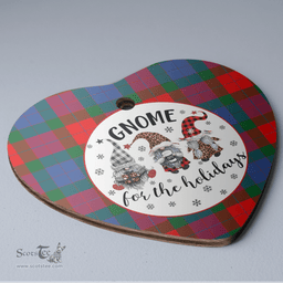 Scottish Mar Clan Tartan Ceramic Ornament - Gnome Heart Style Scottish Plaid Tartan Plaid
