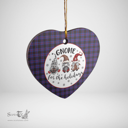 Scottish Garden Clan Tartan Ceramic Ornament - Gnome Heart Style Scottish Plaid Tartan Plaid