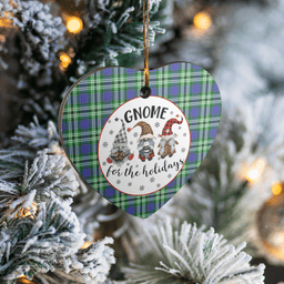 Scottish Learmonth Clan Tartan Ceramic Ornament - Gnome Heart Style Scottish Plaid Tartan Plaid