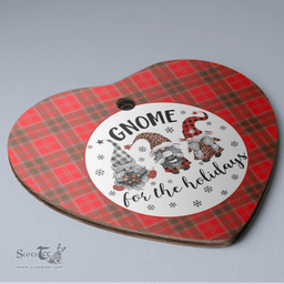 Scottish Grant Weathered Clan Tartan Ceramic Ornament - Gnome Heart Style Scottish Plaid Tartan Plaid