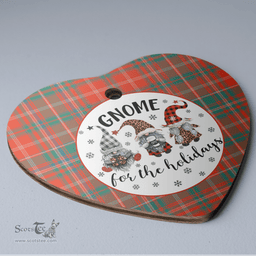 Scottish MacDougall Ancient Clan Tartan Ceramic Ornament - Gnome Heart Style Scottish Plaid Tartan Plaid