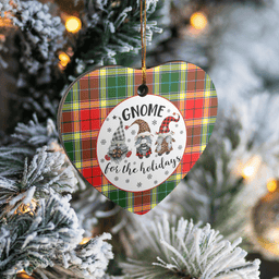 Scottish Gibbs Clan Tartan Ceramic Ornament - Gnome Heart Style Scottish Plaid Tartan Plaid